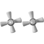 Shaw & Mason White Easy Clean Cross Tap Handles - Pair