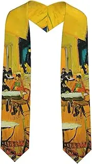 [EdWal] Cafe Terrace at Night print Graduation Stole and Sash Class for Unisex Adult Honor Stole Honor Stole of 2025