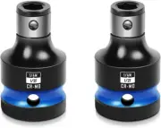 2PCS Impact Bit Holders 1/2 Inch Square Drive to 1/4 Inch Hex Socket Adapter for