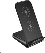 Vertical Wirel Charger 15w Fast Charger Dual Coil Horizontal and Vertical Desktop Phone Stand Wirel Charger Type-c Black One Size