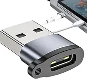 USB to C Adapter, Female to Male Type C to USB Converter, Fast Charging Aluminum Alloy Charge Converter Portable Video Connector for Tablets Laptop Phone