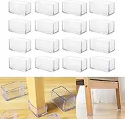 16Pcs Rectangle 15x30mm Silicone Chair Leg Floor Protector, Chair Leg Caps, Furniture Foot Protectors, Free Moving Table Leg Covers, Stool Leg caps to Prevent Hardwood Floor Scratches and Reduce Noise