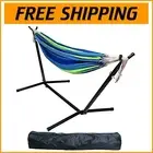 Double Hammock with Steel Stand & Carrying Case - Ideal for Outdoor Relaxation