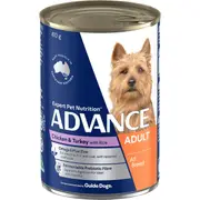 Advance Adult All Breed Chicken Turkey and Rice Canned Dog Food 700g