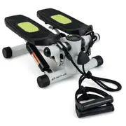 Costway Mini Stepper w/Resistance Rope Adjustable Aerobic Trainer Stair Step Machine Exercise Fitness White