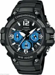 CASIO MEN'S MCW100H-1A2V CHRONOGRAPH BLACK RESIN BAND WATCH