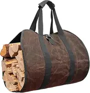 290g Firewood Tote – Large Capacity Carry Bag | Foldable Canvas Transporter for Fireplace Pit Accessories Outdoor Log Storage Hauler Heavy Duty Stove Holder Multifunctional Wood Gathering Tool