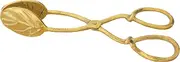 Creative Co-Op Embossed Leaf Shaped Tongs, Gold