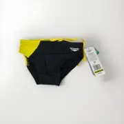 Speedo Black Quark Splice Endurance Swimsuit Youth Boy's 24 New | Free Ship!