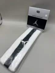 Vintage Jordan Jumpman Headband Adult Unisex Sweatband White Black Striped