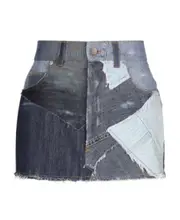 patchwork-detail denim skirt IT44,IT36,IT46 Gray