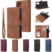 For Samsung Galaxy S25 S24 S23 S22 A33 A53 Zip Purse Wallet Leather Case Cover