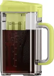 Compact Cold Brew Coffee Maker, 41oz Iced Tea and Coffee Maker Brewer Space Saving Tritan Pitcher, 350 Mesh Filter, 100% Leak-Proof