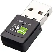 WiFi 5 Without Driver USB Adapter 600Mbps Dual Band 2.4/5GHz Wireless Network Adapter with WiFi Stick, Mini WiFi Receiver for PC/Laptop/Desktop, Supports Windows 11/10/8.1/8/7