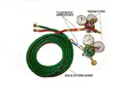 Devardi Glass Lampworking Oxygen/propane Torch regulator, hose kit 3 inch gauges
