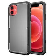 For Apple iPhone 12 Mini 3in1 Case Drop Resistant Defender Tradies Hybrid Armor Heavy Duty Rugged Shockproof Tough Cover (Black)