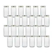 24PK Lemon & Lime Roma Ribbed Conserve Glass Jar with Air-Tight Screw Lid 1L