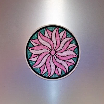 Swirly Flow Patch — Iron On Badge Embroidered Motif — Flower Yoga Aum Om