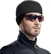 [Mancozy] Skull Cap Helmet Liner,Cycling Runing Hat Thermal Fleece Windproof for Men Women,Fits Under Helmets(2 Pack), Black(2 Pack), One Size