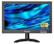 Dcorn 12" TFT LCD Monitor with AV BNC HDMI VGA Input 1366x768 for PC CCTV Game