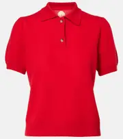 [Jardin des Orangers] Jardin des Orangers Knitted cashmere polo shirt AU 16 red