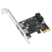 PCI-E to USB 3.0 2 Port PCI Express Expansion Card 19-Pin Power Connector black