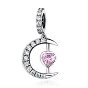 Sterling Silver Crescent Heart Hypoallergenic Dangle Charm
