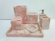 Pink Quartz Stone Bathroom Set Quartz Bathroom Accessories Luxury bathroom set
