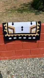 Caramel,Banana,Black&White,western Ranch wool saddle blanket 32*36’’