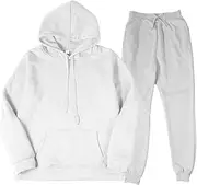 [Generic] Mens Fashion Casual Color Matching Two Hooded Pocket Pullover Sweater Pants Set Mens Tall Suits