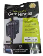 (2-Pk) D&D Technologies Self-Closing Gate Hinge Black Metal 2-7/8 x 3-3/4