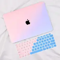 在飛比找蝦皮購物優惠-新款上市 漸層 粉藍 粉紫 鏤空保護殼 Apple MacB
