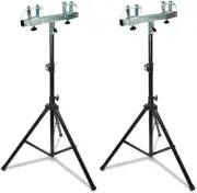 2 MR DJ Universal Pro Lighting 7' Tripod Light Stand & Square Truss T-Bar Adapte