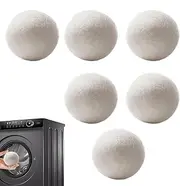 Wool Dryer Balls Laundry Reusable - Natural Fabric Softener Set of 6 - Dryer Balls Laundry Reusable Reduce Clothing Wrinkles, Drying Clothes Faster