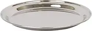 Argon Tableware 40.5cm Serving Platter - Stainless Steel Chrome Dinner Tray Round Tray Plate Large Appetizer Serving Dishes for Party, Events, Table Service, Snack Platters
