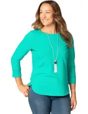 [Fella Hamilton] Eternity Modal Cotton Bind Top in Emerald