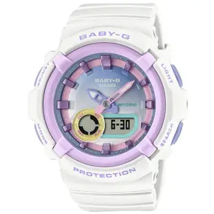 【CASIO 卡西歐】BABY-G 柔和粉彩撞色 運動防水電子錶(BGA-280PM-7A)