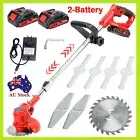 24V Cordless Grass Trimmer Whipper Snipper Lawn Cutter & 2 Battery & Charger Set