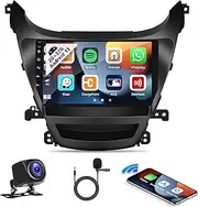 SIXWIN Android 13 Car Radio for Hyundai Elantra 2014-2016 with Wireless Apple Carplay Android Auto Mirror Link 26UI Bluetooth 9 inch Touchscreen 2G+32G with GPS Navigation WiFi EQ FM Backup Camera MIC