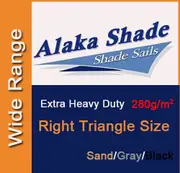 Extra Heavy Duty Shade Sail Cloth Sand Grey Black Right Angle Triangle Sun Canopy 280GSM