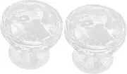 SHOWERORO High Base Glass Dessert Bowls Ice Cream Bowls Set of 2 for Yogurt Pudding