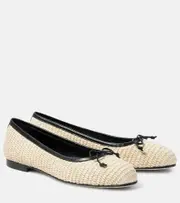 [Manolo Blahnik] Manolo Blahnik Veralli raffia ballet flats AU 6 beige