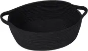 Goodpick Small Woven Basket, Baskets for 12x8x5 Inch (Pack of 1), Pure Black