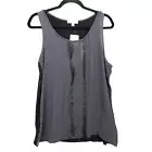 Anthropologie Pleione Womens Chiffon Tank Top Medium Oversized Tunic Blouse