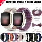 Soft Elastic Nylon Watch Band Loop Stretchy Strap For Fitbit Versa 3/ Sense