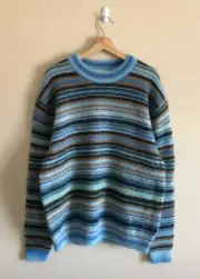 Acne Studios Nosti Sweater Mohair Seasonal Stripe Azure Blue / Light Blue