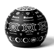 Alchemy Gothic Pagan Calendar Symbols LED Globe Light Etched Black Glass LED3