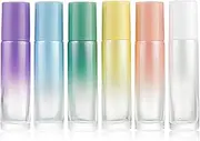12 Pack 10ml Essential Oil Glass Roller Bottles, Gradient Color With Balls and Caps for Travel, Perfume and Lip Gloss