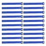 20pcs Hook and Loop Straps, 3/4-inch x 18-inch Securing Straps Cable Tie (Blue)