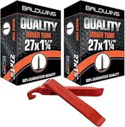 PAIR 27" x 1-1/4" Baldwins Cycle/Bike Inner Tubes Presta/French Type Valves & BALDY'S TYRE LEVERS (Pack of 2)